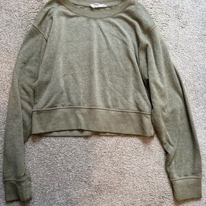 Olive Green Cropped Sweater